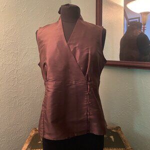 Brown silk Talbots top